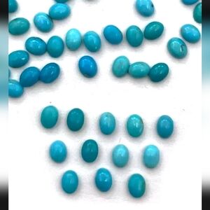 Natural Arizona Turquoise Oval Cabochon Loose Gemstone Lot 3 Pcs 3*4 MM
